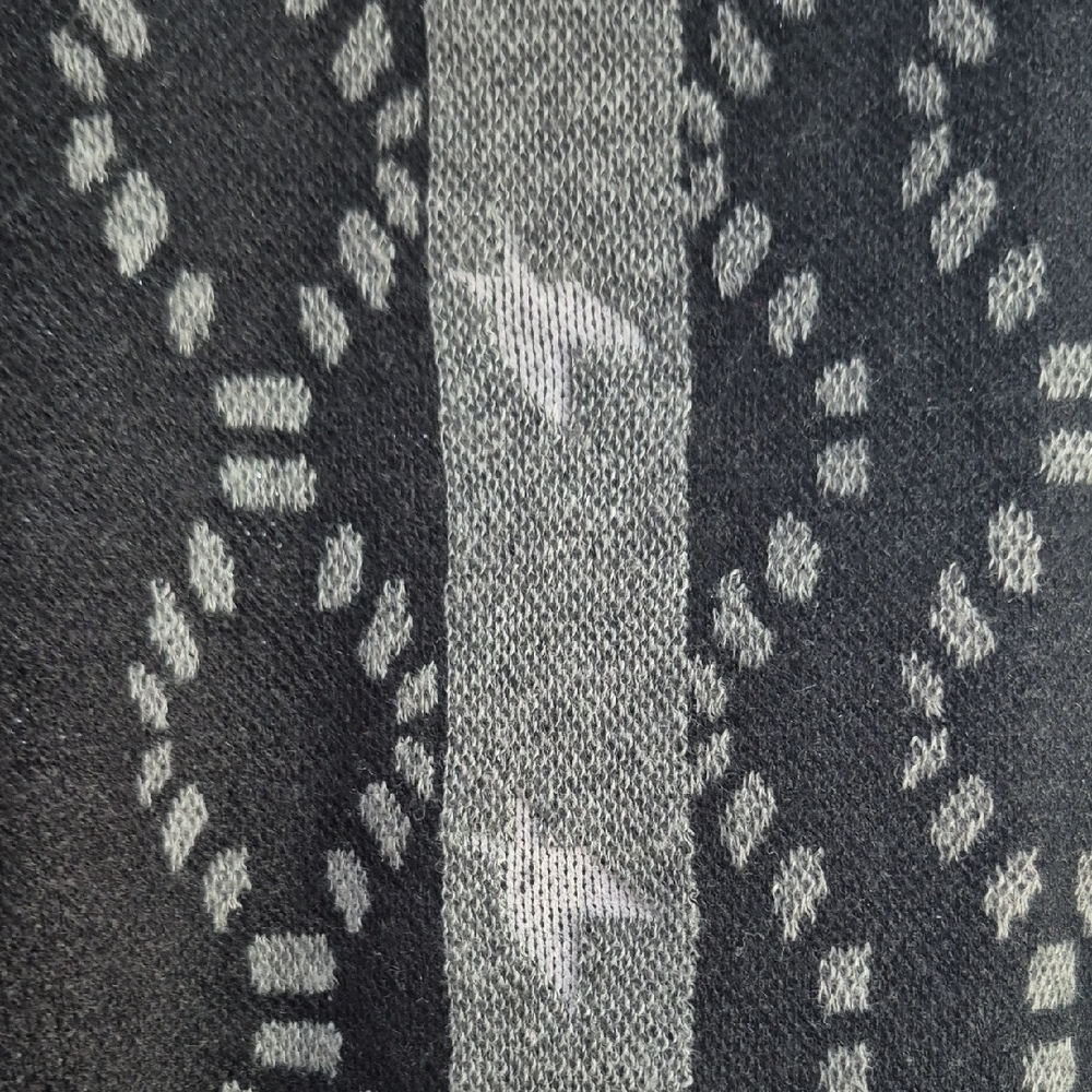 Unique  Stretchy Black Double Fringed Knit Women's Cardigan / Shawl (C38) - Picture 7 of 8